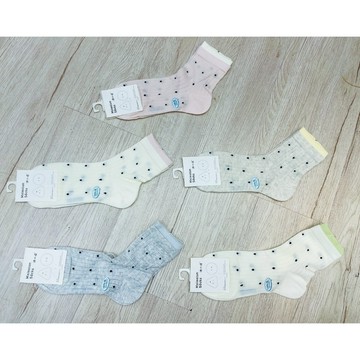MIMA女王❤A653💡日系繽紛小點撞色襪口短襪