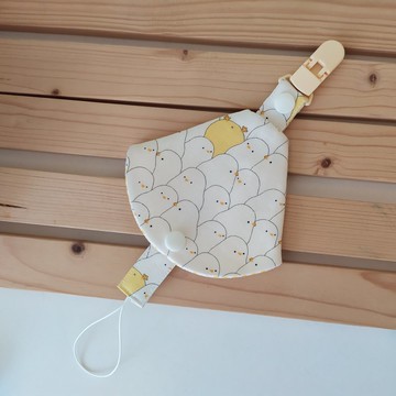 【5日內出貨】鵝黃夾 小雞 二合一奶嘴夾  奶嘴防塵套+奶嘴夾