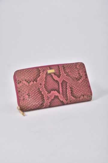 Dolce & Gabbana粉色蛇皮拉鍊長夾