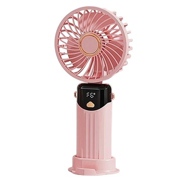 6段手持小風扇usb折疊迷你超靜音充電風扇  F601  櫻花粉