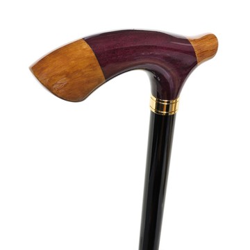 組木手柄手杖 橡木・紫心木 天然木製單杖