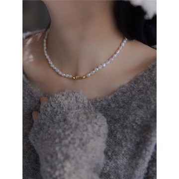 多戴法天然淡水巴洛克珍珠中長款毛衣鏈2023秋冬小眾設計項鏈女