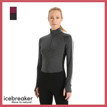 【Icebreaker】女 ZoneKnit 網眼透氣保暖半開襟長袖上衣-BF260