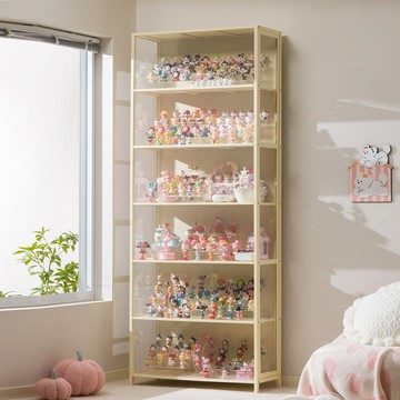 手辦樂高展示柜模型玩具收納陳列柜透明盒子玻璃門家用積木杯架子