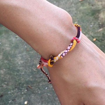 【Lost and find】 西藏 祈福 交纏鎖 紅粉啡 手帶