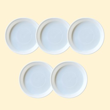 anplant 圓形花盆底盤  5件  7號(21×3cm)  白色