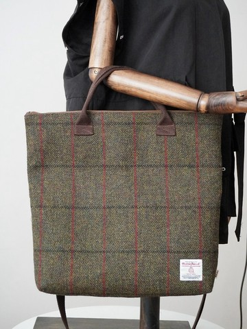 Harris Tweed 英國經典復古格紋斜挎拉鏈大容量通勤運動休閒包多色