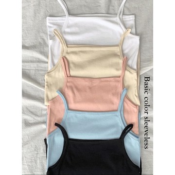 Codibook｜韓國 wonderwonder 素色棉麻方領無袖上衣［預購］無袖 T恤 女裝