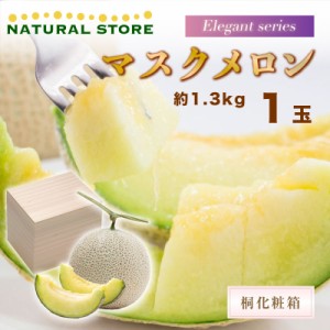  御中元 マスクメロン 1玉 約1.3kg 桐箱入 Elegantシリーズ クラウンメロン マスクメロン 秋ギフト 夏ギフト お中元 御