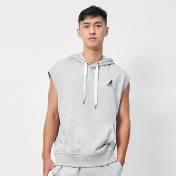 Kangol 男款 女款 淺灰色 中性 抽繩 棉質 上衣 連帽 休閒 背心 6325148111