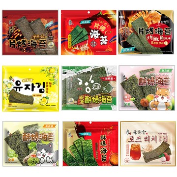 【蝦皮直營】良澔海苔 片烤椒鹽/片烤蒜香/片烤魷魚/片烤柚子/酥爆原味/酥爆梅子/酥爆芥末/酥爆唐辛子/玫瑰荔枝