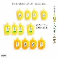 ＜宮崎県産 日向夏・へべす・みかんの のむゼリー各170g 合計12本＞