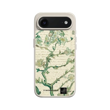 iPhone Air SolidX 貝殼灰 - Van Gogh Museum - 盛開的杏花與手寫稿背景