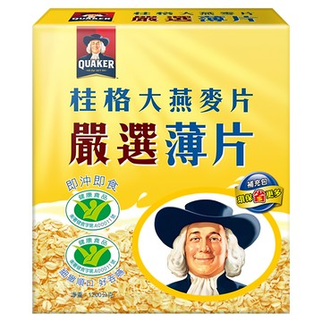 QUAKER 桂格 即沖即食大燕麥片嚴選薄片  1.2kg  1盒