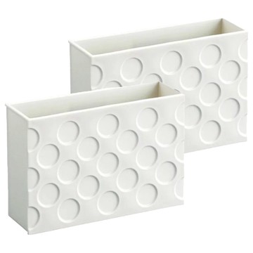 inomata 磁吸收納盒 Set 2個 尺寸約140x48x95mm  白色  1組