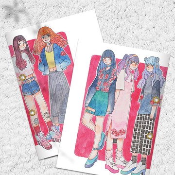 少女們貼紙簿(大)1入