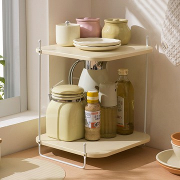 【含稅/免運】 廚房轉角置物架臺面角落調料架靠墻一體三角調料品多功能收納架子