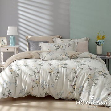 HOYACASA 60支銀纖維抗菌天絲兩用被床包組｜花影翩翩｜(雙人/加大/特大)