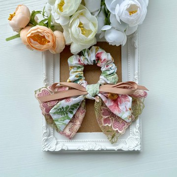 棉布蕾絲浪漫風格髮圈大腸圈髮飾-鄉村田園