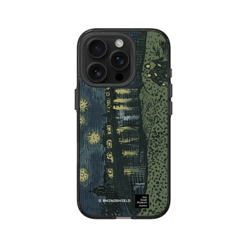 iPhone 16 Pro Clear (相機按鈕) 酷墨灰 - Van Gogh Museum - RHINOSHIELD 二創 - 隆河上的星夜