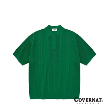 [COVERNAT]  清涼針織POLO短袖T恤（綠色） [G8]