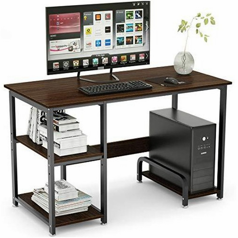 Dewel Pcデスク 幅1 奥行60cm 耐荷重50kg 収納ラック付き パソコンデスク 勉強机 Pc 机 デスク ワークデスク ゲー 通販 Lineポイント最大get Lineショッピング