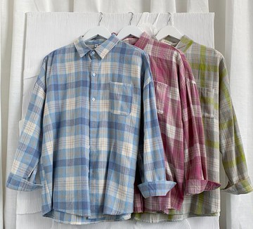 男士格子襯衫 男長袖夏季薄款寬松寸衫 港風高級感休閑襯衣外套【不二雜貨】