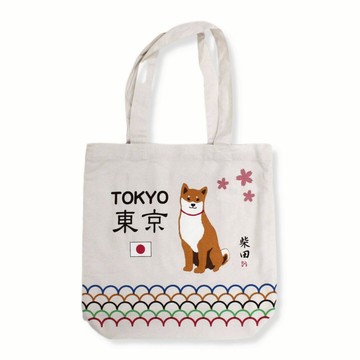 日本 柴田先生 東京柴犬A4帆布托特包 附內袋