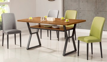 亞倫傢俱*菲爾德烤漆鐵架4尺餐桌椅組