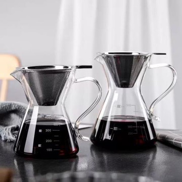 玻璃手沖咖啡壺高硼硅分享家用茶壺咖啡機器皿沖泡便攜
