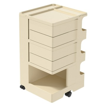 AOTTO 創意傢俱 北歐風免安裝附輪旋轉收納櫃 AC-602  奶油色  43 x 41 x 73cm