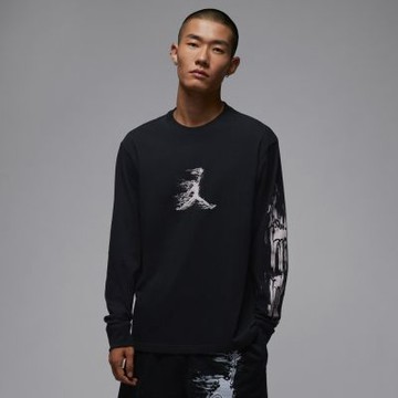 NIKE 長袖上衣 男 喬丹 快乾 AS M J DF SPRT GFX LS CREW 黑 HQ9039-010(3S4678)
