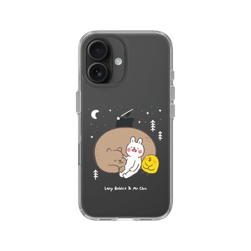 iPhone 16 Clear Case（相機按鈕） 透明 - 懶散兔與啾先生 Lazy Rabbit and Mr.Chu - 依偎