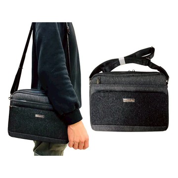 ~雪黛屋~Valenli 斜側包中容量二主袋+外袋共五層8吋平板進口防水尼龍布肩背斜側VD1965(中)