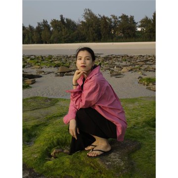 復古港風原創設計粉色襯衫女寬松慵懶風春夏防曬小眾長袖襯衣外套