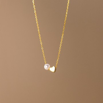 Sweet Air  通體純銀 S925純銀 Y2348 珍愛項鍊 珍珠愛心純銀項鍊 心型項鍊 情人節禮物 閨蜜項鍊