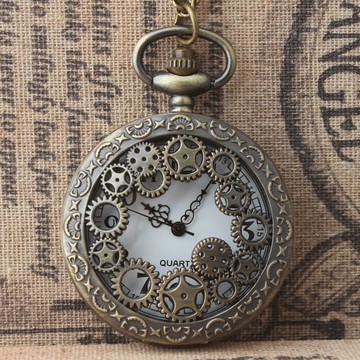 black fire蒸汽朋克懷表齒輪lolita車輪蒸朋禮物復古翻蓋懷舊老人