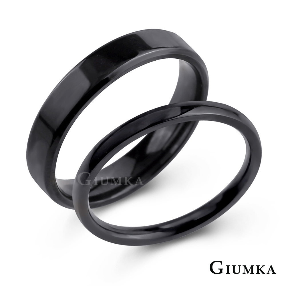 GIUMKA 黑色幽默情侶戒指尾戒 男女情人對戒 單個價格 情人節鋼飾送禮 亮面 MR08018