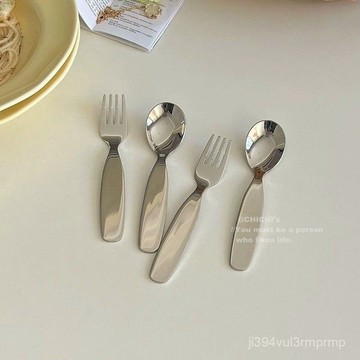 304精製不銹鋼可愛嘟嘟胖胖飯勺叉子調羹勺子家用實用甜品餐具