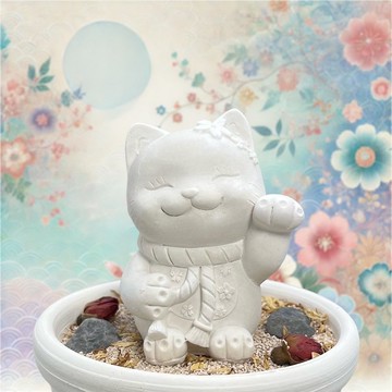 開運招財 花耳招財貓中盤套組 精油香氛擴香 迎福氣 招好運