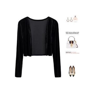 絲絨上衣女春2025新款設計感薄針織外搭高級感披肩短款外套開衫