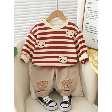 超萌可愛衛衣套裝春秋季網紅兩件套韓版休閑嬰兒衣服男寶寶秋裝潮