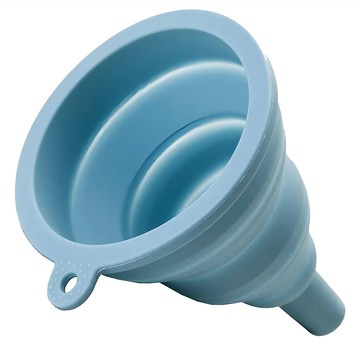 ibili 摺疊漏斗 矽膠材質 耐熱-50~240度 展開時9.5 x 8.5 x 10 cm  藍色  1個