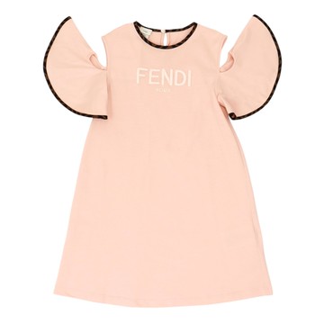 FENDI Kids 粉色 logo 休閒洋裝