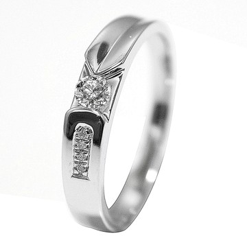 【BRILLMOND】 10分 天然鑽石 925銀台 誓言男戒