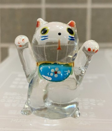 【震撼精品百貨】招財貓_招き猫~日本招財貓擺飾-水晶招財貓-雙手圍巾(S)*49150