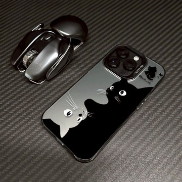 卡通貓咪 鐳射殼 透明殼 空壓殼 防摔手機殼 適用於  三星S24 S24+ S23 S22 S21 S20 Ultra