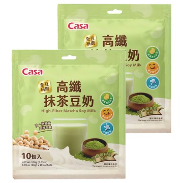 Casa 卡薩 高纖抹茶豆奶 10包  200g  2袋