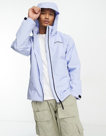 adidas Terrex rain ready jacket in blue