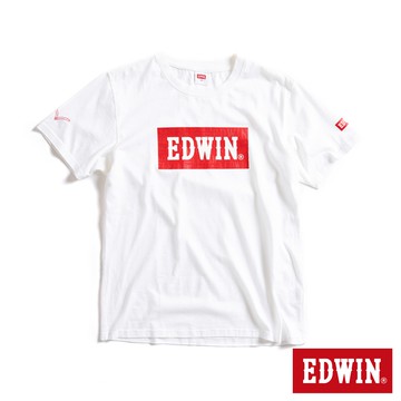 EDWIN 男款 經典大紅標LOGO短袖T恤(米白色)